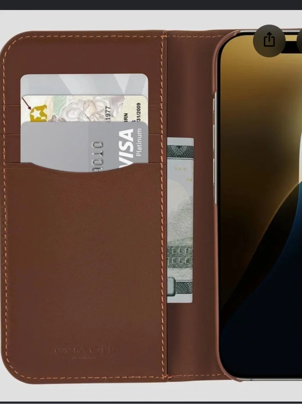 COACH Brown Folio Case for 2024 iPhone